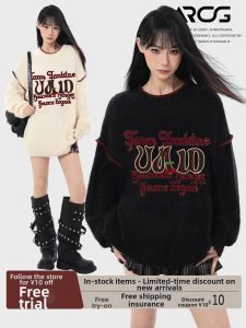 ARCG | Áo Sweater Knit Dày Mềm Phong Cách Retro