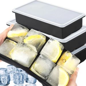 4/6/8/15Grid Big Ice Tray Mold Giant Jumbo Large Food Grade Silicone Ice Cube Square Tray Mold DIY Ice Maker Ice Cube Tray