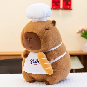 Trendy Capybara Chef Plush Doll Fabric Doll Girls Children Gift Toy Cross-Border Stuffed Animal Toys for Boys And Girls