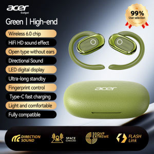 Acer OHR553 Ear-Hook Open-Ear TWS Wireless Bluetooth 6.0 Earbuds Panoramic HiFi Sound Sports Headphones with 12H Battery & LED Display