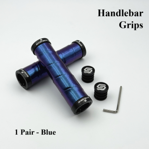 1 Pair Gradient Color Dual-Sided Lock-On Mountain Bike Grips for 22.2mm Handlebars Soft Comfortable Shock-Absorbing
