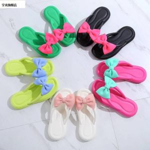 ผู้หญิง รองเท้าแตะส้นหนาแบบสวม ทันสมัย ส้นแบนปมผีเสื้อกลางแจ้ง EVA บ้านและกลางแจ้ง หลากหลาย รองเท้าแตะ