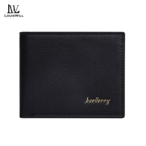 LouisWill กระเป๋าสตางค์ของผู้ชายกระเป๋าสตางค์สั้นแบบเรียบง่ายกระเป๋าสตางค์ RFID PU นุ่มกระเป๋าสตางค์ผู้ชายตำแหน่งหลายบัตรกระเป๋าเดินทางผู้ที่ใส่บัตร ID เครดิต Pouch Koin
