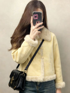 PAIBOLI | Thick Warm Fur Coat Lamb Fur Collared Short Jacket