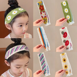 Childrens Embroidered Hairband Magic Stick Hair Tidying up Tool Girls Forehead Fringe Organizer Baby Hair Clip Headwear