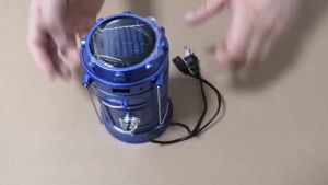 Solar Camping Lantern Emergency LED Light Built-in Mobile Charger SH-5800T Rechargeable (Black)