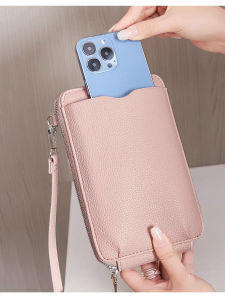 Womens Soft Leather Mini Bag Crossbody Wallet Card Holder Thin Shoulder Bag Fashionable Compact PU Clutch for Summer 2024