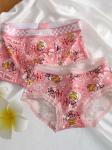 กางเกงชั้นในชายผ้าฝ้ายลายการ์ตูนสุดน่ารักสำหรับคู่รัก กางเกงขาสั้นทรงบ็อกเซอร์เอวกลางสบายๆ ระบายอากาศได้ดี ป้องกันแบคทีเรีย ฤดูร้อน 2024