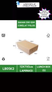 Lunch Box (S) Size Small 12X7X5 Laminasi (Isi 50 pcs-LB5K2)