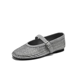 Belle | Glittery Shallow Ballet Flats 38