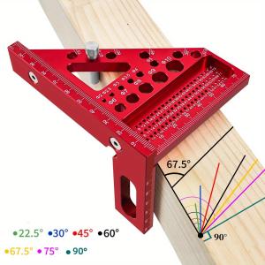 Aluminum Alloy Triangle Ruler Precision Hole Hole Ruler Woodworking Scribing Rule Straight Edge Angle Ruler Scribing Device