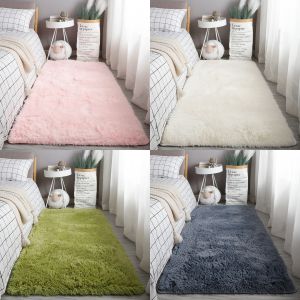 80x120/80x160cm Home Living Room Bedroom Floor Carpet Gradient Color Carpet Bedroom Living Room Bedside Washable Mat Soft Fluffy Carpets