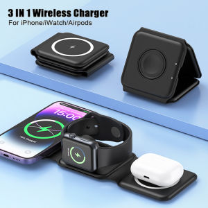40W 3 in 1 Wireless Charger Pad Stand Magnetic Fast Charging Dock Station for iPhone 15 14 13 12 11 8 X XR Apple Watch Airpods