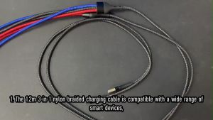 Kabel Charger 3in2 Fast Charging Type C/Micro USB/Lightning 1.2m