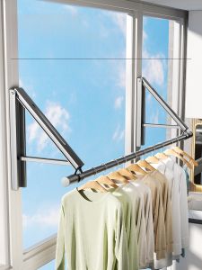 Giá Treo Quần Áo Có Thể Gập Lại Có Thể Mở Rộng Không Cần Khoan Treo Tường Ban Công Trong Nhà Đồ Dùng Thần Kỳ Để Phơi Quần Áo