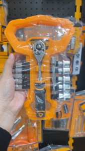 DINGQI Kunci Soket Set Lengkap 1/4" 12Pcs Kunci Socket Wrench 14048