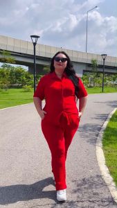 เสื้อ กางเกงขายาว ชุดเซ็ทสาวอวบ ทรงหลวมพอดีตัว สไตล์เกาหลี ใส่ทำงาน เวลาว่าง ออกไปที่ถนน ใส่ออก TZ80