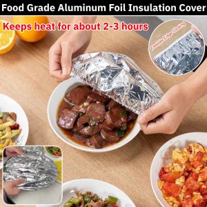 Food Grade Aluminum Foil Insulation Cover Reusable Kitchen Food Cover Foldable Meal Table Cover Keep Warm Prevent Food Flies