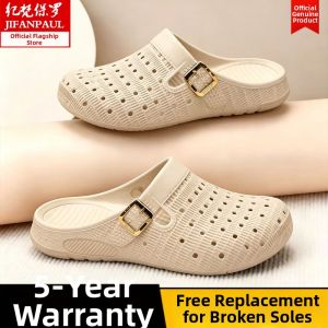 JIFANPAUL | Closed Toe Anti-Slip Waterproof Womens Summer Flat Half Slipper