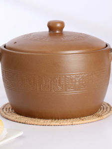 PINGDINGSHAQI | Natural Uncoated Clay Pot for Soup Stewing