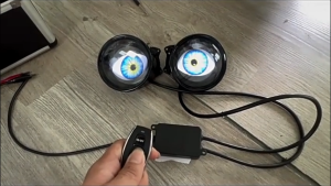 VOXX LED 3D Devil Eyes Animasi Mata Bergerak BiLED Projie 3 Inch Variasi Motor Mobil 12V-36V DC