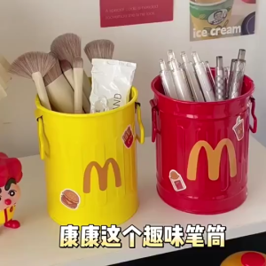 Cute McD Mini Large-Capacity Pen Holder Bucket Desk Stationery Storage Bekas Alat Tulis 搞怪文具收纳桶 ~ CC