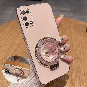 Realme V5 Silicone Phone Case Full Cover Protection Anti-Fall Soft Rubber Flowing Sand Design Female Style Fashion Luxury