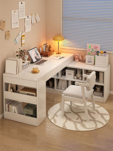 ZHUOHE | Corner Desk with Bookshelf L Shape