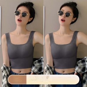 miiow | Cat Woman Strap Vest Women Summer Thin Built-in Chest Pad Breathable Slimming Short Style Beautiful Back Base Top