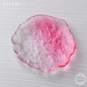 Pink Crystal Glass Tea Pot Set Handheld Pure Color Tea Cups Beverage Cups round Shape Single Layer Straight Drink Brand JOJOS L