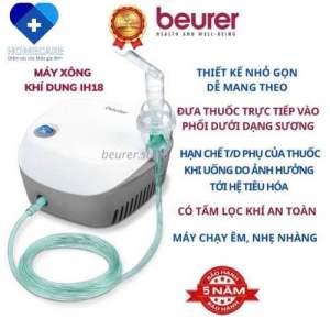 Máy xông mũi họng máy xông khí dung Beuere IH18 chạy êm khí phun ra nhỏ mịn có tấm lọc khí an toàn trong sử dụng