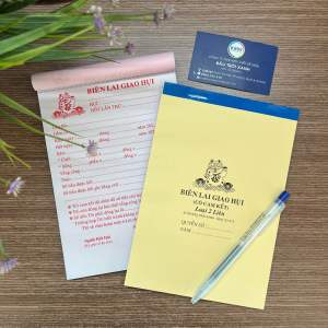 Biên lai giao hụi 2 liên có cam kết