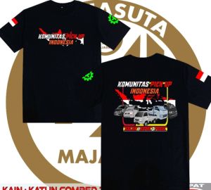 KAOS TSHIRT KOMUNITAS PICK UP INDONESIA-DTF MIX PUTIH Tshirt Kaos Hitam Pria wanita lengan pensek Adem nyaman
