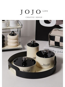 Luxurious Minimalist Tea Table Desktop Organizer Snack Storage Box Entrance Area Storage Solution Pure Color Nordic Style