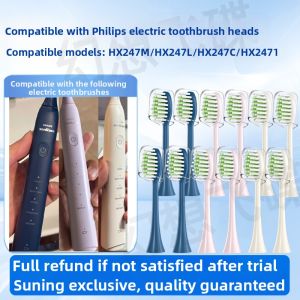 Philips HX247M Electric Toothbrush Head Replacement Brush Deep Cleaning Medium Bristles Nylon Brushes Suitable for HX2471