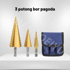 Mata Bor Pagoda Spiral Besi Kuningan Kayu Plastik Step Drill Tingkat Payung Cone HSS 3PCS 5PCS 6PCS 4 12 20 32 3 6 8