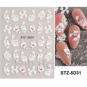 5D Camellia Nail Stickers 2Pcs/Set – 3D Floral Nail Art (Christmas Gift) + 1 FREE! | DIY Easy Apply