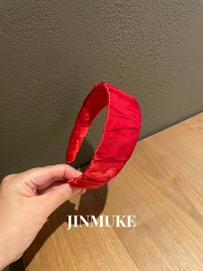 เครื่องประดับผมผ้ากำมะหยี่สีแดง ริบบิ้นตกแต่งผม คลิปผม ใหม่ล่าสุด เครื่องประดับผมสไตล์เกาหลี ไม่ต้องรีด