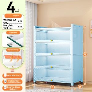 Transparent Dustproof Glass-Door Showcase Bookshelf