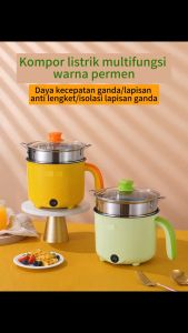 MAIMEITE Panci Listrik Rice Cooker Portable Serbaguna 1.8L Multifungsi Stainless Panci Elektrik
