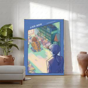 Bandai | Poster Anime Look Back HD - Nhãn Dán Trang Trí Tường Chống Thấm Nước Cho Phòng Khách Gia Đình Quán Bar Phong Cách Hiện Đại Tác Phẩm Nghệ Thuật Bằng Giấy Thẩm Mỹ