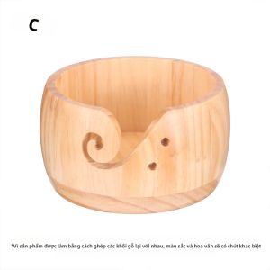 1 Hộp Đựng Len Bằng Gỗ Nhiều Màu Hình Tròn Có Họa Tiết Xoắn Ốc Dùng Để Đựng Đồ Thủ Công Đan Móc