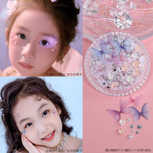 Trang Điểm Mặt Trang Trí Bướm Ngọc Trai Cho Trẻ Em Ngày Lễ Hóa Trang Mặt Trang Trí Ngọc Trai Lấp Lánh Sân Khấu Biểu Diễn