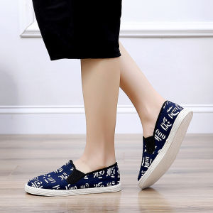 ฤดูใบไม้ผลิ ฤดูใบไม้ร่วง ผู้หญิง รองเท้าส้นแบน ยืดได้ รองเท้าเดินด้านล่างผ้าปาก ระบายอากาศได้ดี น้ำหนักเบา รองเท้าสตรีปักกิ่งสไตล์แห่งชาติ