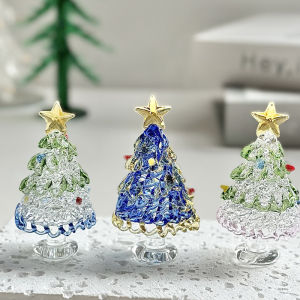 Creative Christmas tree miniature glass sculpture handcrafted blown glass art collectibles and Christmas gifts