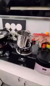 Set Panci Penggorengan Stainless Steel 4-in-1 Kapasitas Besar dengan Keranjang Penggoreng dan Taktetan Aluminium
