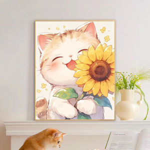 Kayou | Cute Cat Painting By Numbers for Adults DIY Kits HandPainted on Canvas Oil Picture Drawing Coloring By Number