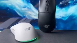 YGT Dual-Mode Wireless Mouse With RGB Magnetic Charging Dock 6D 2.4GHZ+BT USB-A Receiver For Laptop