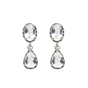 SOFT ROOM | Water Drop Natural White Quartz Earrings
