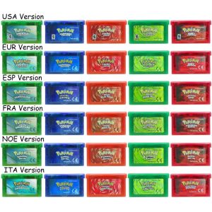 Bandai | USA/EUR/ESP/ITA/NOE/FRA Pokemon Series Video Game Cartridge Pokemon Emerald FireRed LeafGreen Ruby Sapphire for GBA